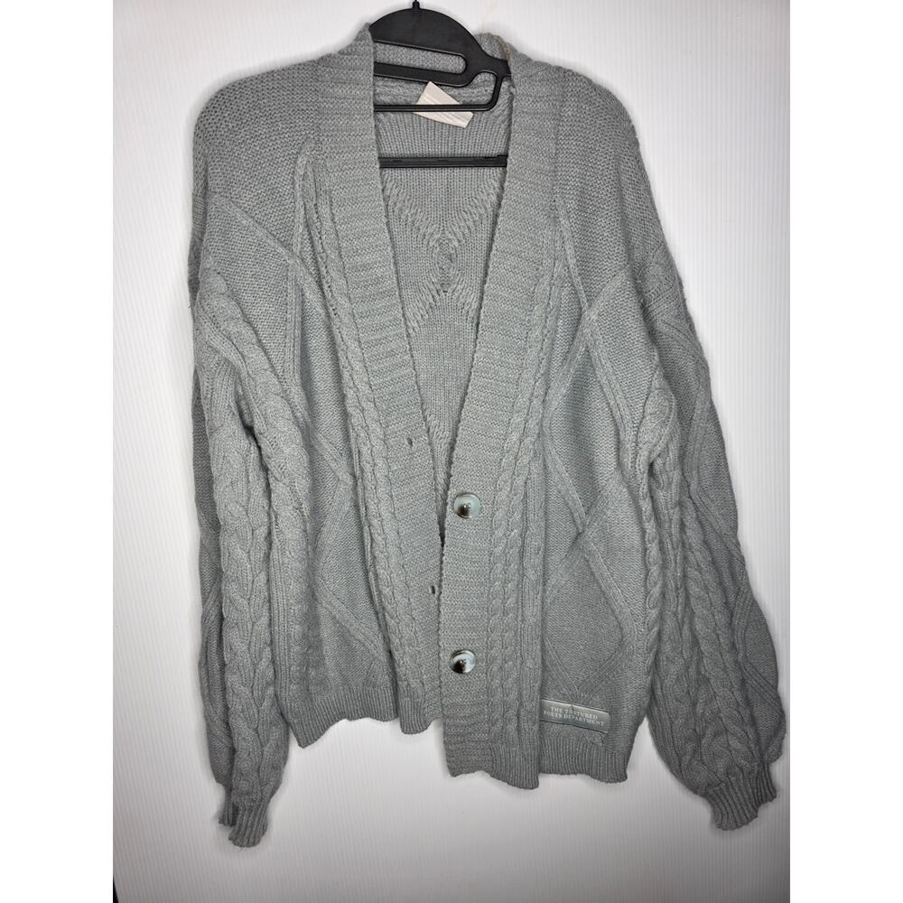 Taylor Swift The Tortured Poets Department Gray Cable Knit Cardigan XL/2XL
